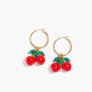 J.Crew Cherry Hoop Earrings